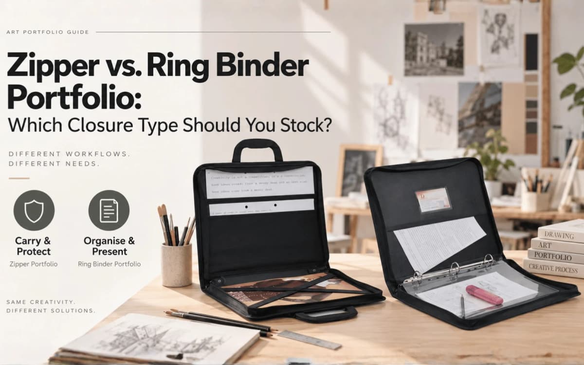Zipper vs. Ring Binder Portfolio: Which Closure Type Should You Stock?