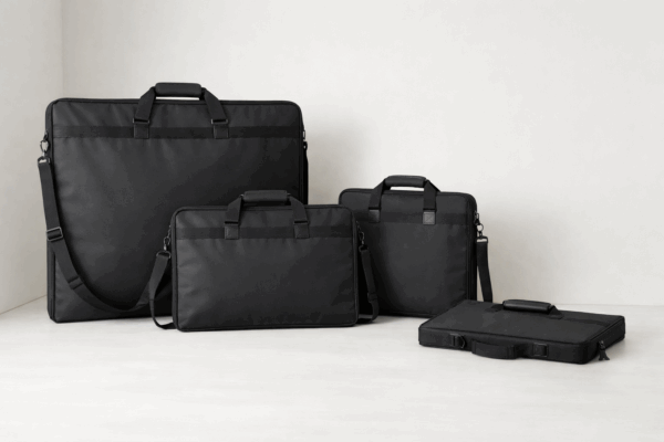 Art Portfolio Bags in Multiple Sizes Displayed in a Studio Setting