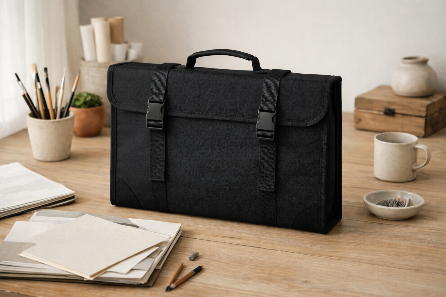 Durable Art Portfolio Case Fabric Texture