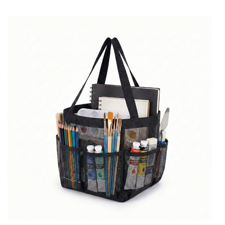 Box-Shape Structured Art Supply Organizer Tote